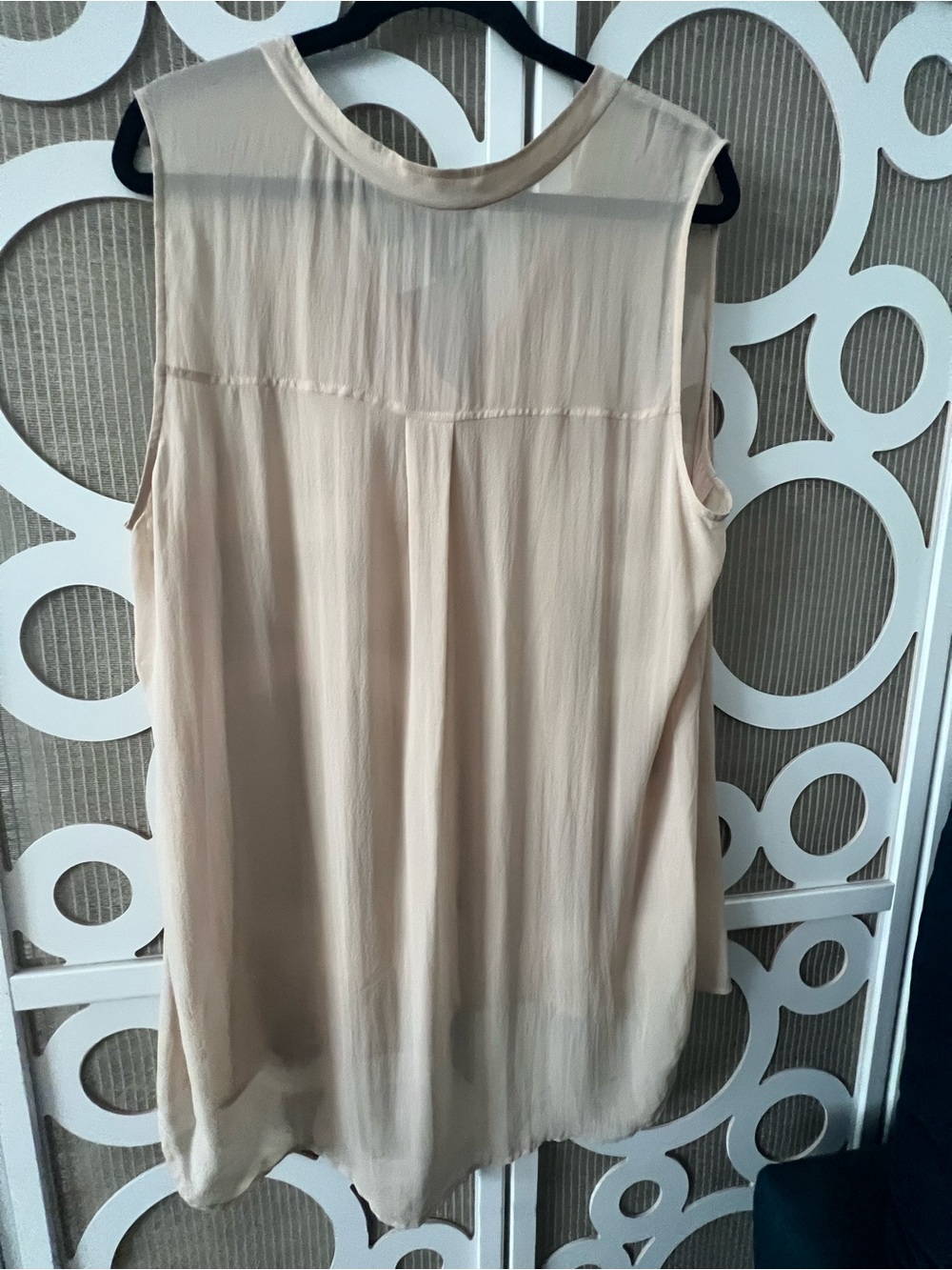 Eileen Fisher Silk Chiffon Peach-Cream blouse & camisole set XL - Picture 5 of 5